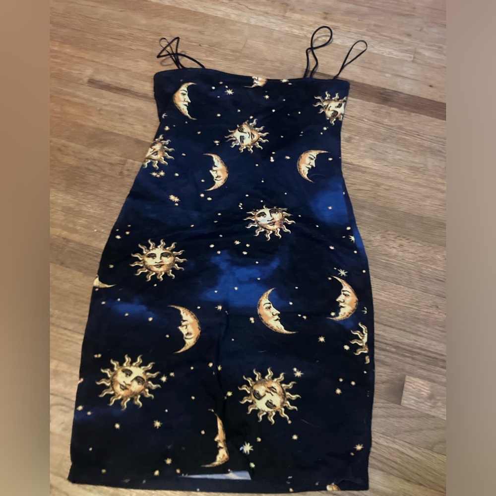 Spaghetti strap mini dress sun and moon